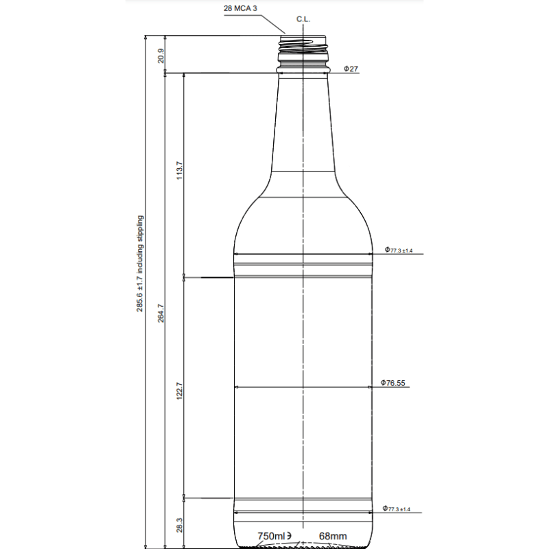 Flaša 750ml STANDARD Slika 2